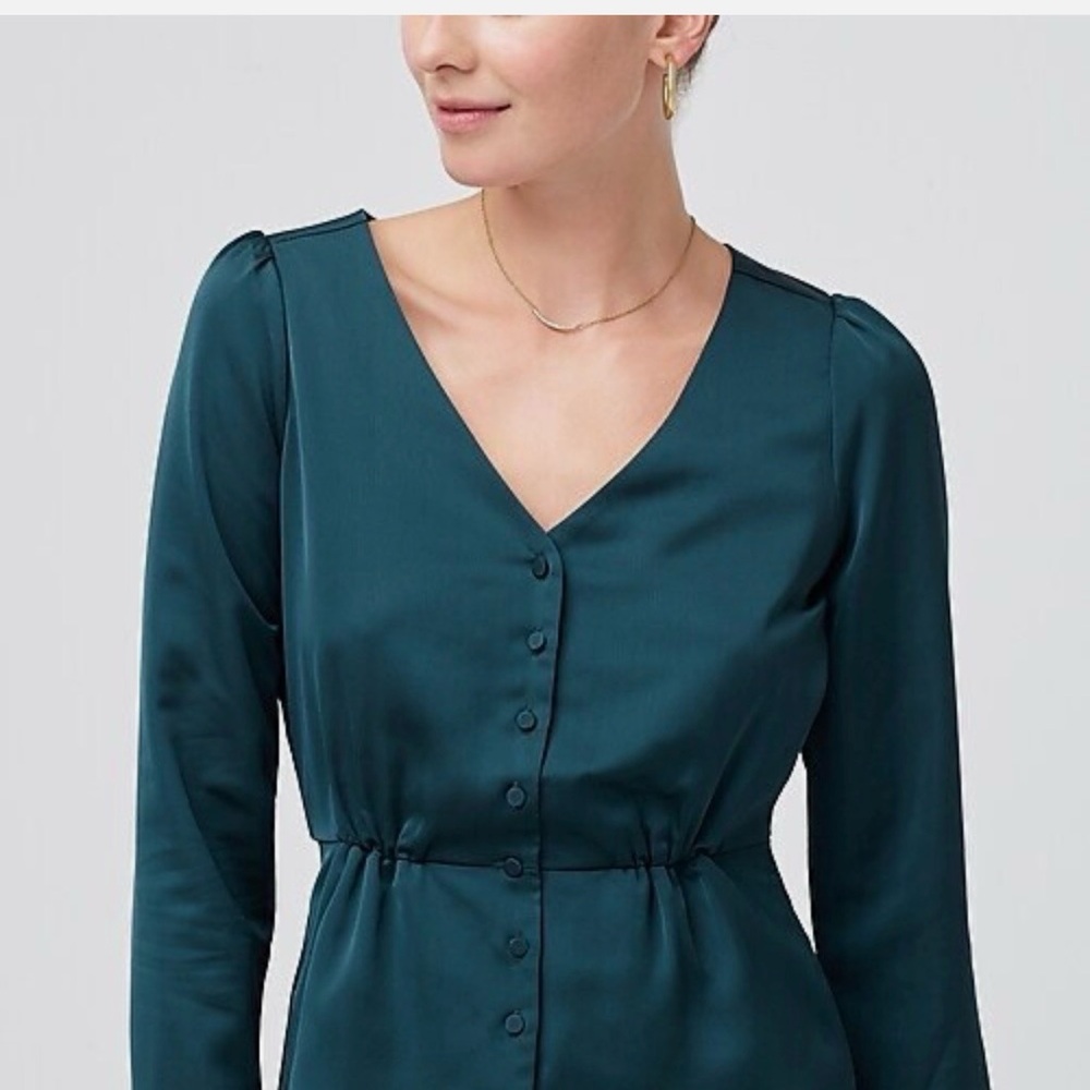 J. Crew Emerald Button-Down Blouse - image 1